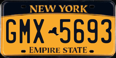 NY license plate GMX5693