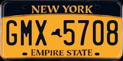 NY license plate GMX5708
