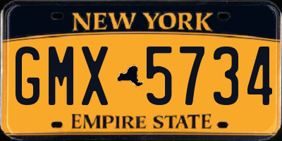 NY license plate GMX5734