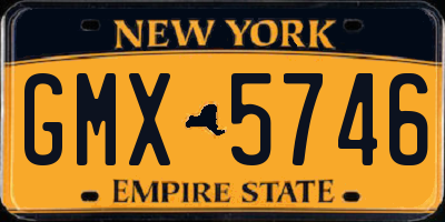 NY license plate GMX5746