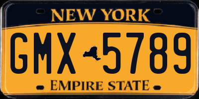 NY license plate GMX5789