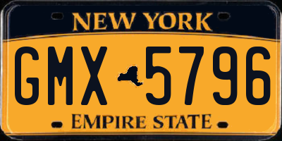 NY license plate GMX5796