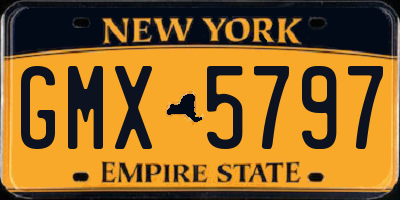 NY license plate GMX5797