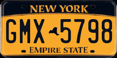 NY license plate GMX5798