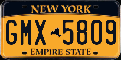 NY license plate GMX5809