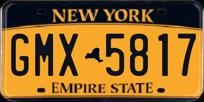 NY license plate GMX5817