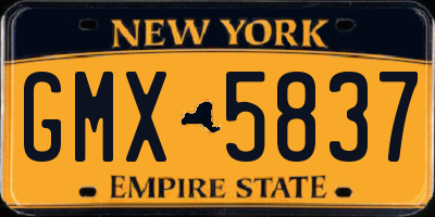 NY license plate GMX5837