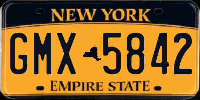 NY license plate GMX5842