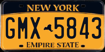 NY license plate GMX5843