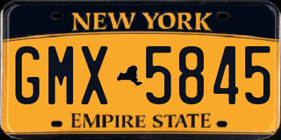 NY license plate GMX5845
