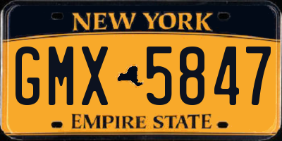 NY license plate GMX5847