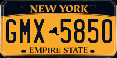 NY license plate GMX5850