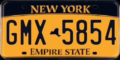 NY license plate GMX5854