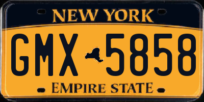 NY license plate GMX5858