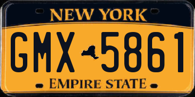 NY license plate GMX5861