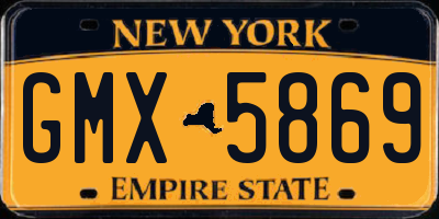 NY license plate GMX5869