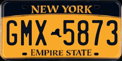 NY license plate GMX5873