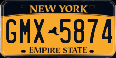 NY license plate GMX5874