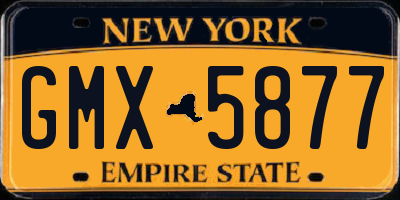 NY license plate GMX5877