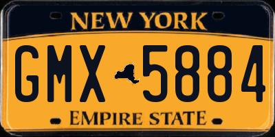 NY license plate GMX5884