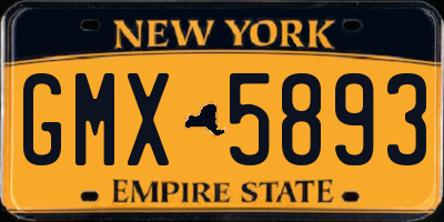 NY license plate GMX5893