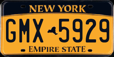 NY license plate GMX5929