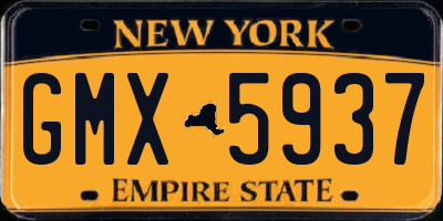 NY license plate GMX5937