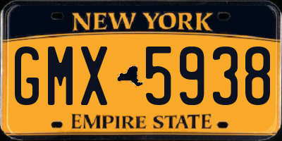 NY license plate GMX5938