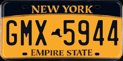 NY license plate GMX5944