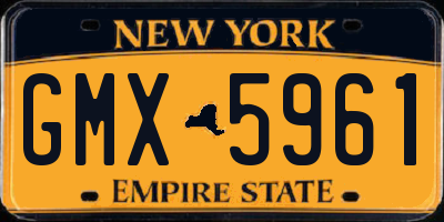 NY license plate GMX5961