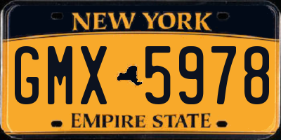 NY license plate GMX5978