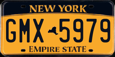 NY license plate GMX5979