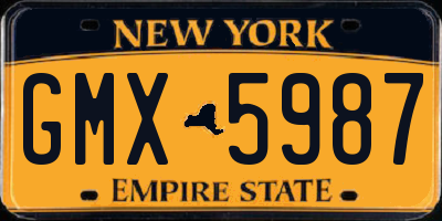 NY license plate GMX5987