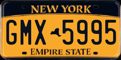 NY license plate GMX5995