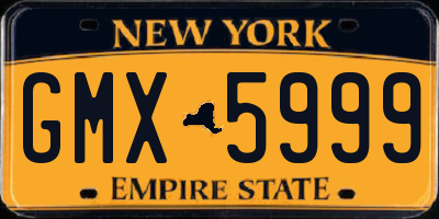 NY license plate GMX5999