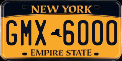NY license plate GMX6000