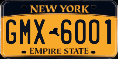 NY license plate GMX6001