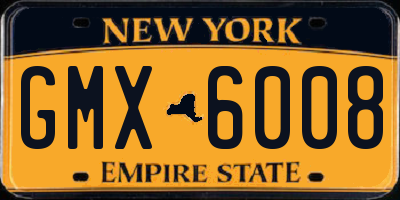 NY license plate GMX6008