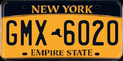NY license plate GMX6020