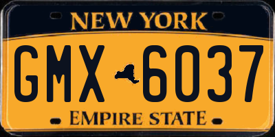 NY license plate GMX6037