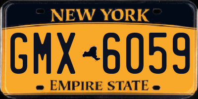 NY license plate GMX6059