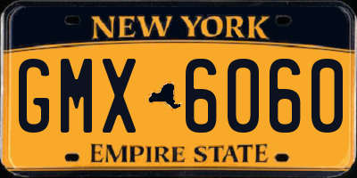NY license plate GMX6060