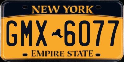NY license plate GMX6077
