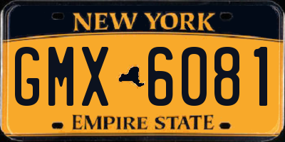 NY license plate GMX6081
