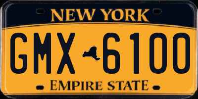 NY license plate GMX6100