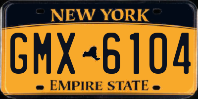 NY license plate GMX6104