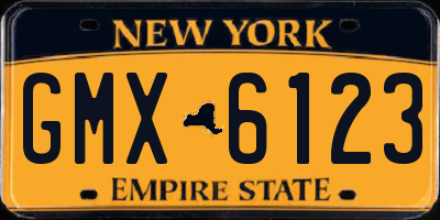 NY license plate GMX6123