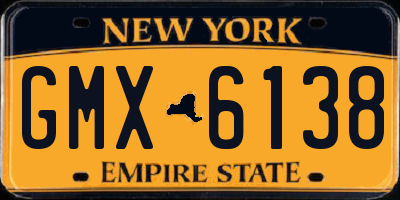 NY license plate GMX6138