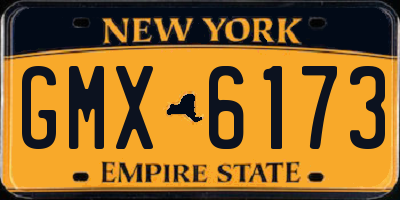 NY license plate GMX6173