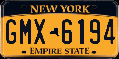 NY license plate GMX6194